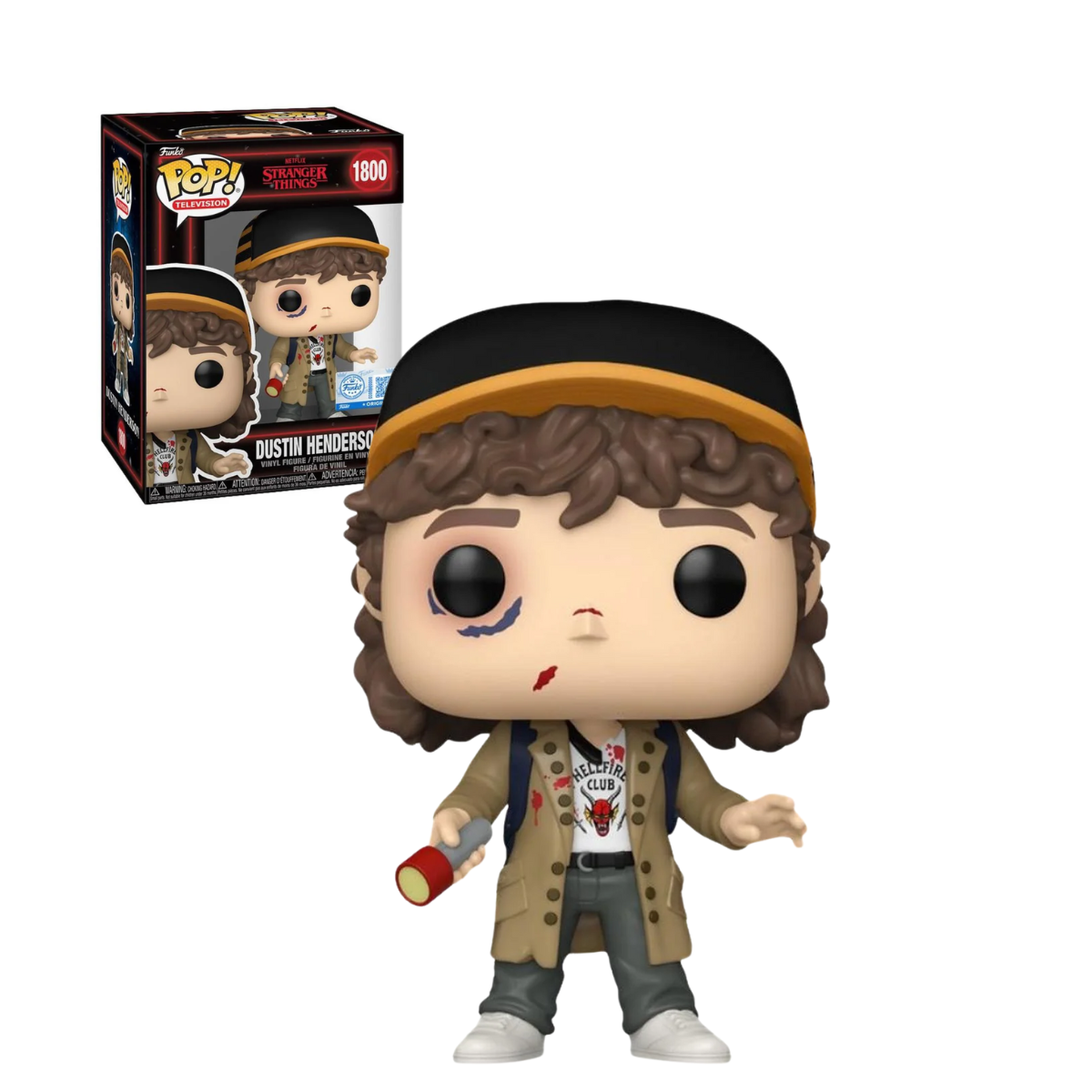 Funko Pop: Stranger Things Season 5 - Dustin Battle Damaged Exclusivo #1800