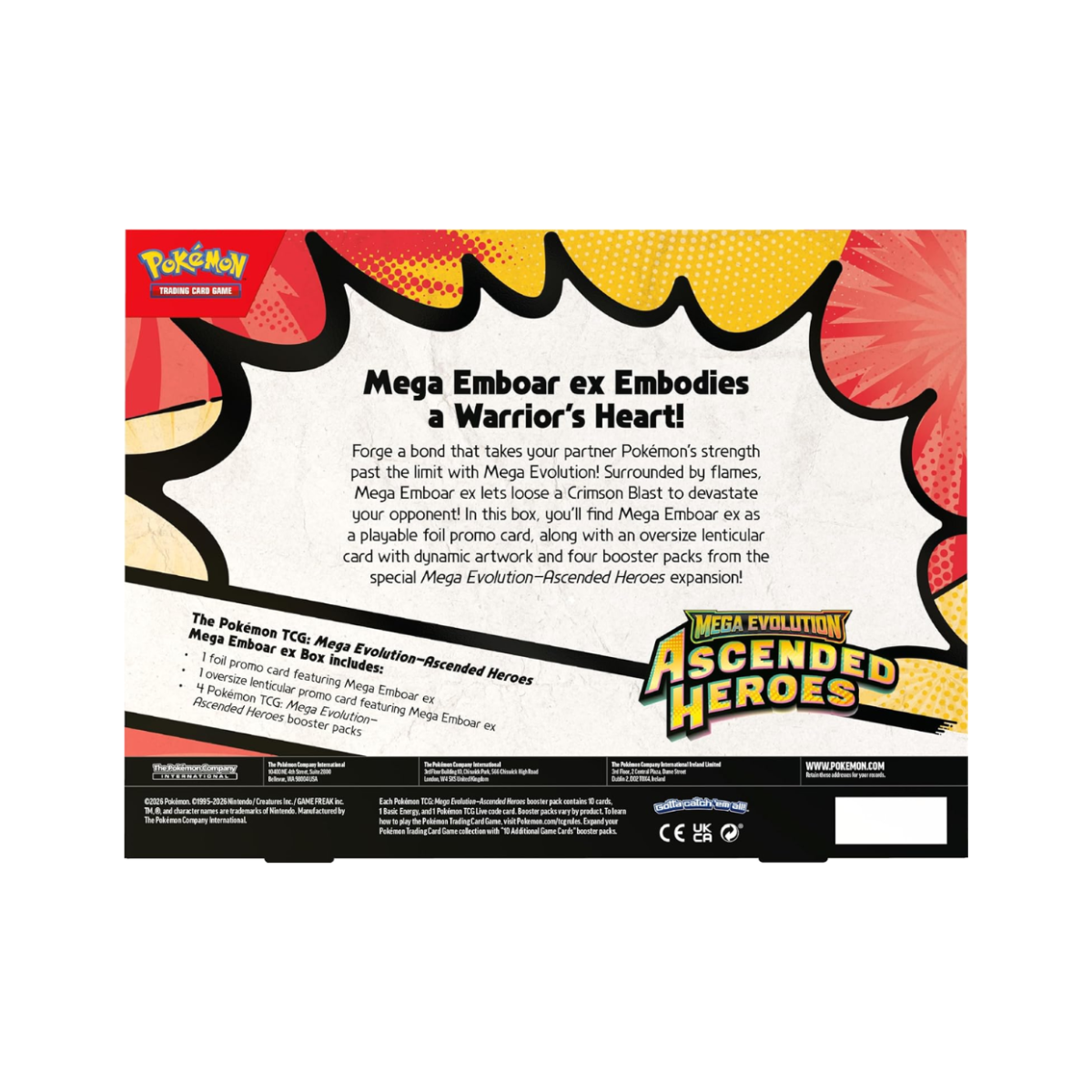 Pokémon Tcg Ascended Heroes - Mega Emboar Ex Box Ingles