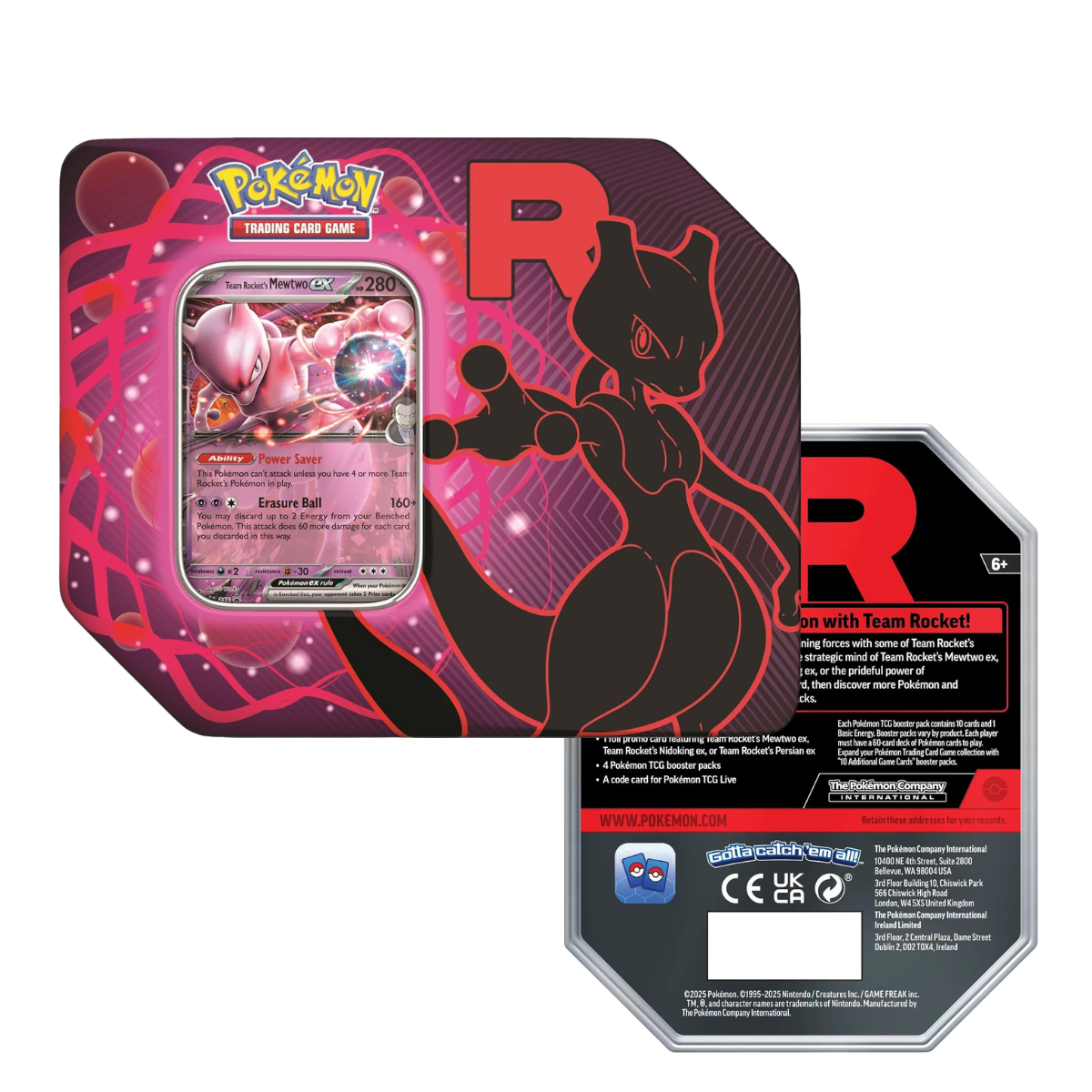 Pokémon Tcg: Team Rocket Tin Mewtwo ex Inglés