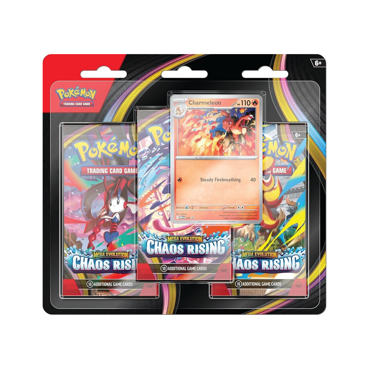 Pokemon Tcg Mega Evolution Chaos Rising 3 Pack Booster Blister En Ingles