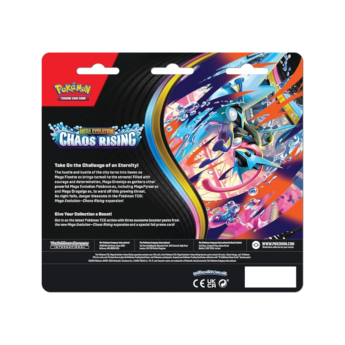 Pokemon Tcg Mega Evolution Chaos Rising Display Collection 3 Pack Booster Blister En Ingles