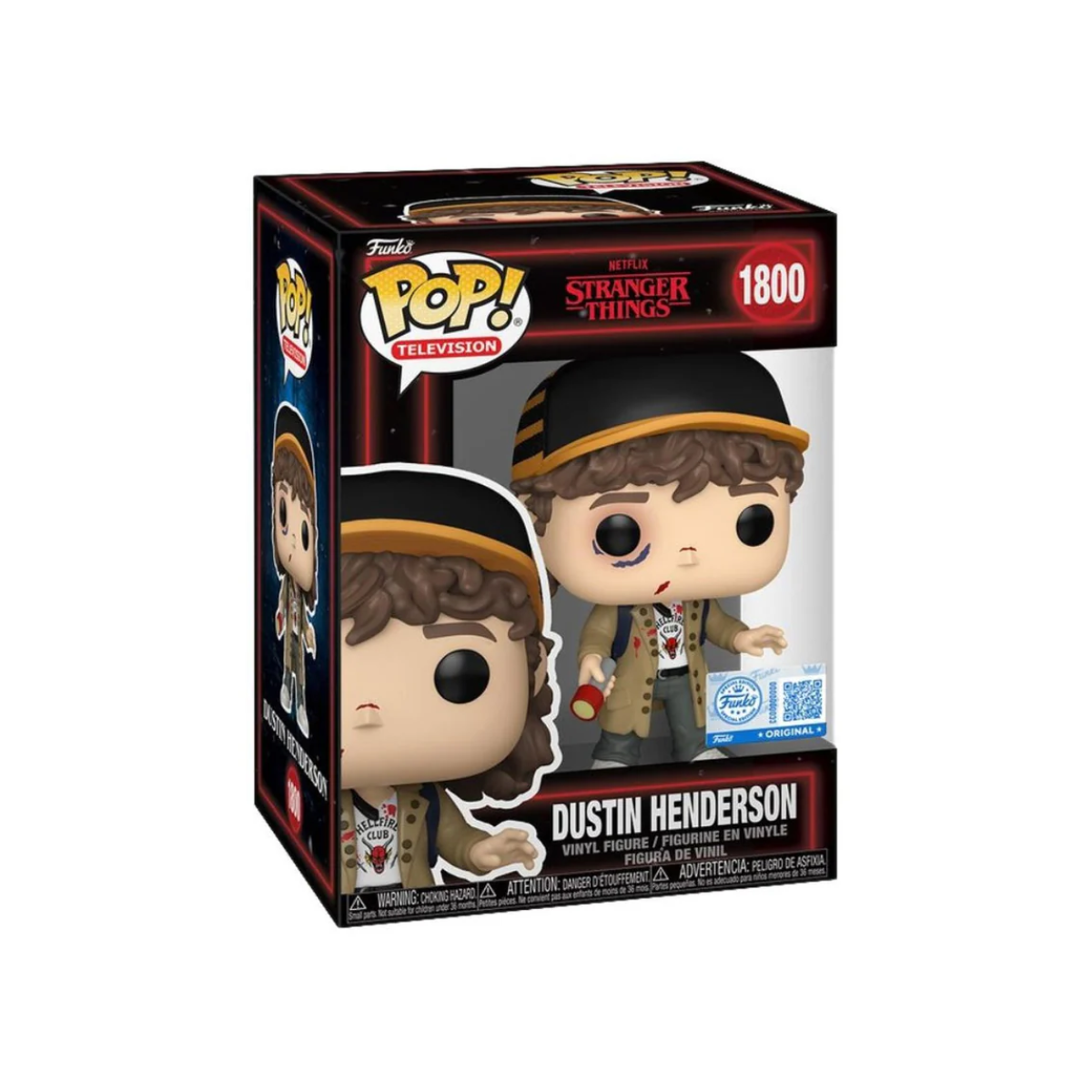 Funko Pop: Stranger Things Season 5 - Dustin Battle Damaged Exclusivo #1800
