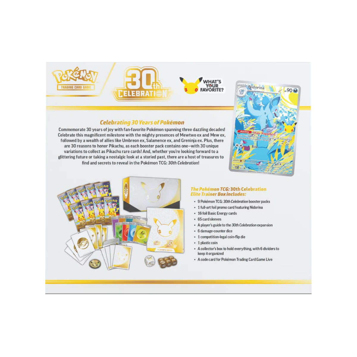 Pokemon Tcg 30th Aniversario Elite Trainer Box en Ingles