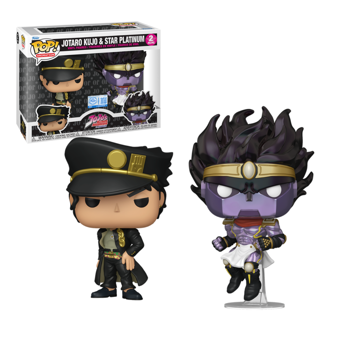 Funko Pop: Jojo's Bizarre Adventure - Jotaro Kujo & Star Platinum Exclusivo 2 Pack