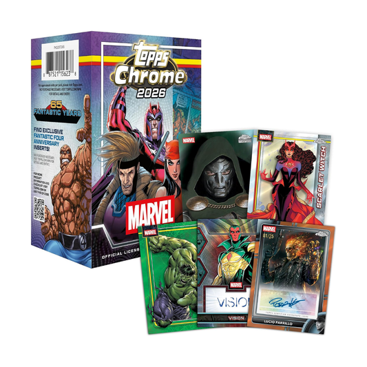 Topps Chrome Marvel Comics 2026 Value Box Inglés