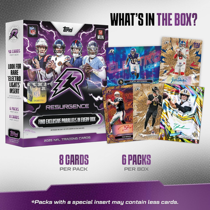 Topps Nfl Resurgence Football 2025 Football Traiding Cards Mega Box