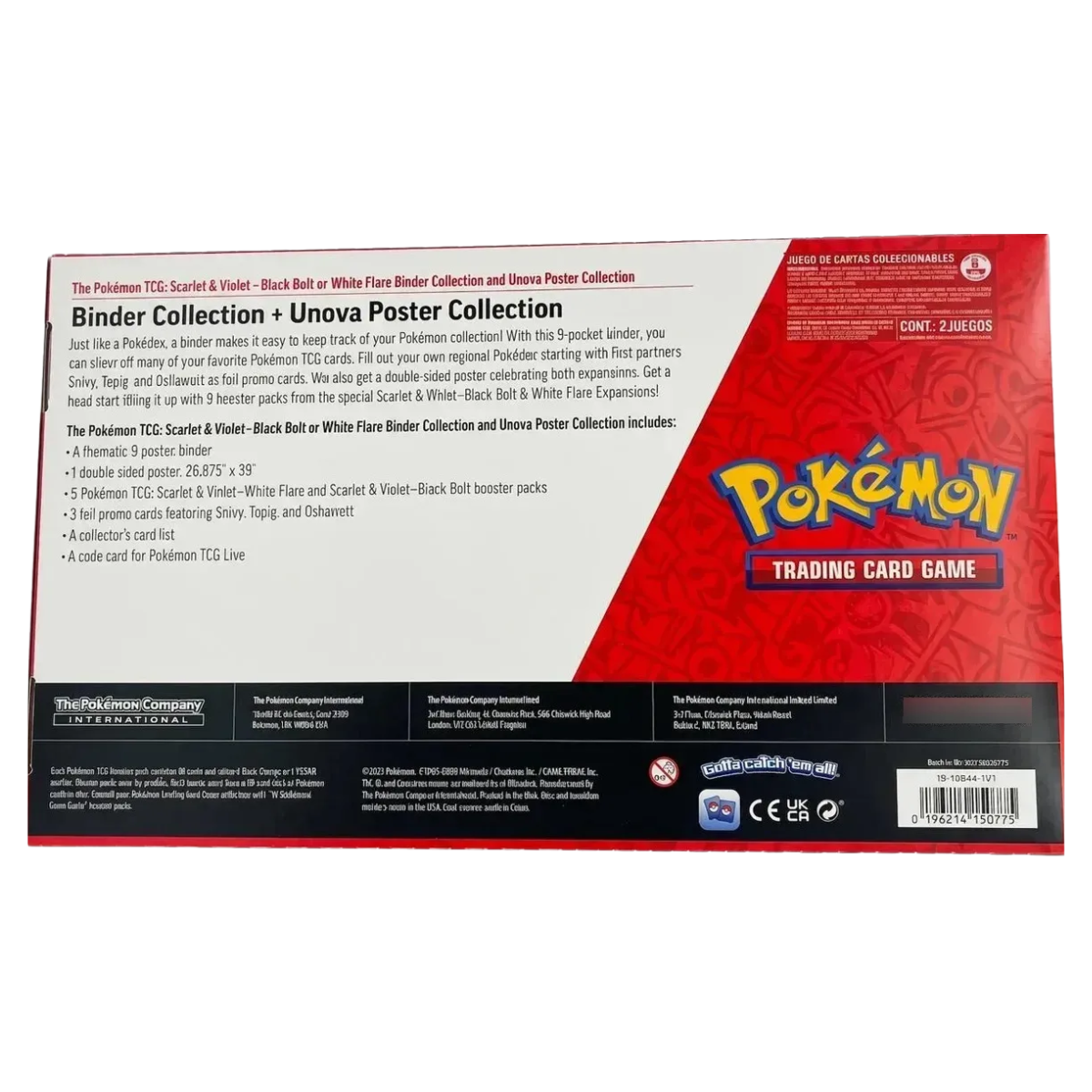 Pokémon Tcg Scarlet & Violet Poster Collection + Binder Collection Black Bolt 2 Pack en Inglés