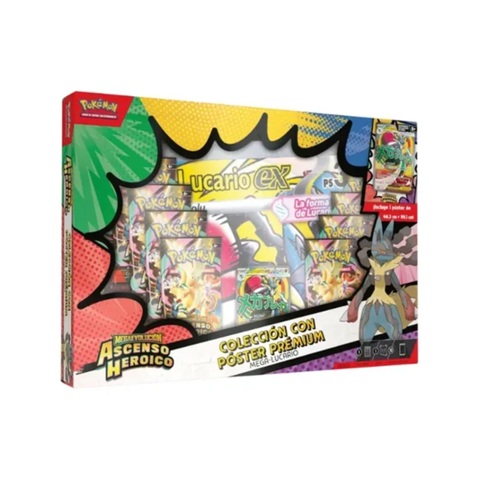 Pokémon TCG: Ascended Heroes Premium Poster Collection Mega Lucario En Español