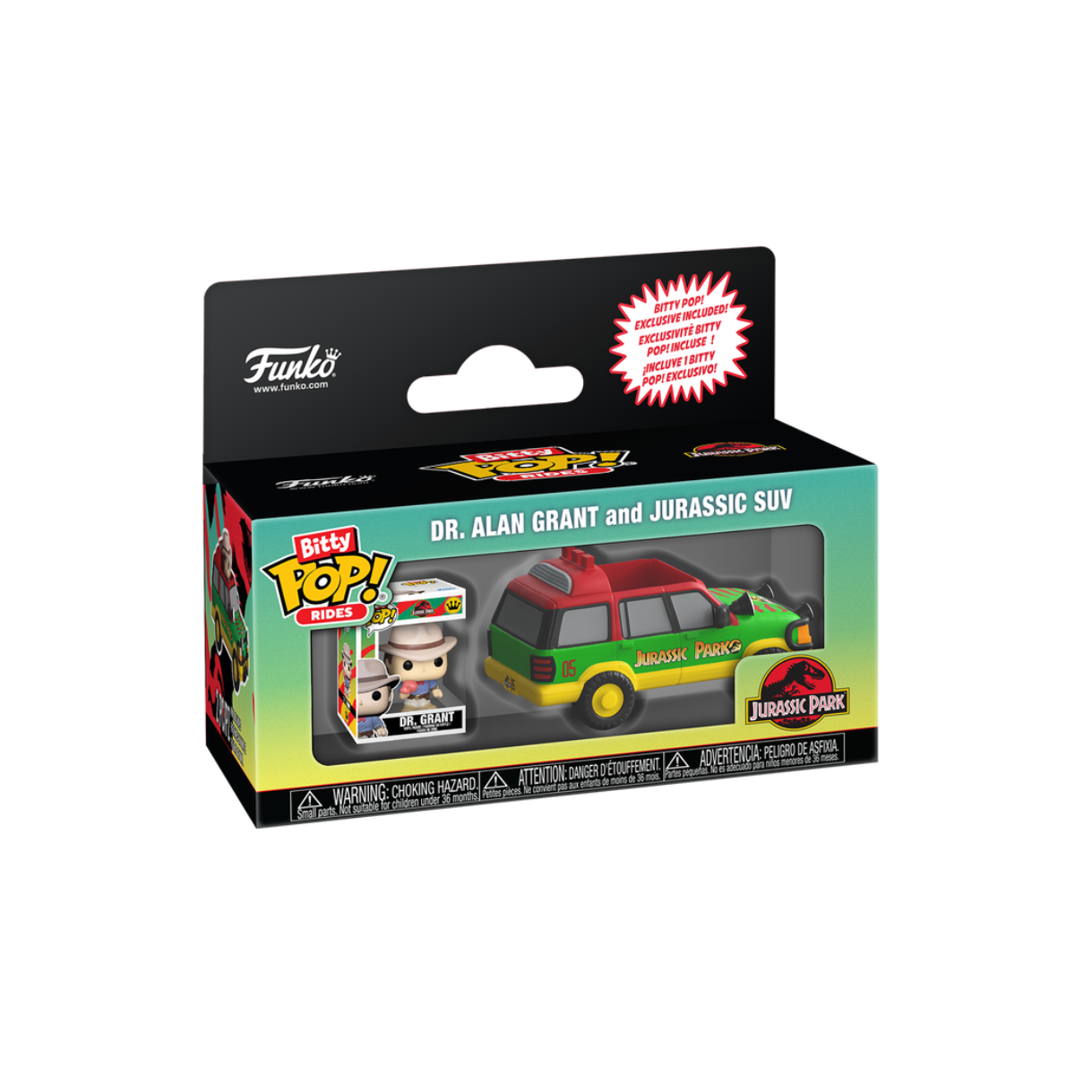 Funko Pop: Bitty Rides: Jurassic Park - Dr Alan Grant And Jurassic Suv