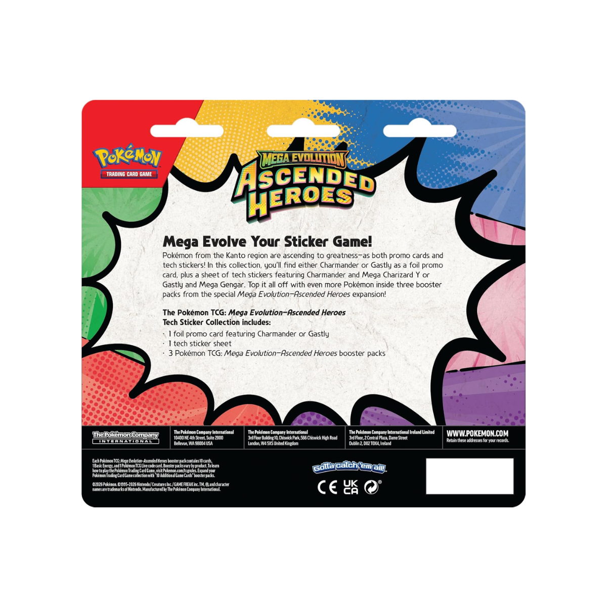 Pokémon Tcg Ascended Heroes Tech Sticker Collection Gastly Inglés