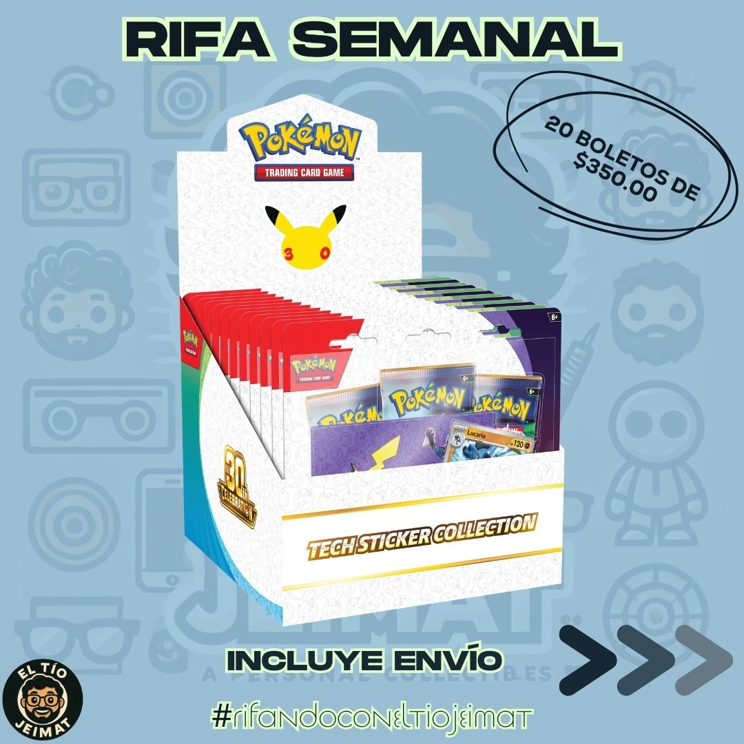 Rifa Display Tech Sticker 30 Aniversario en Ingles Incluye envío