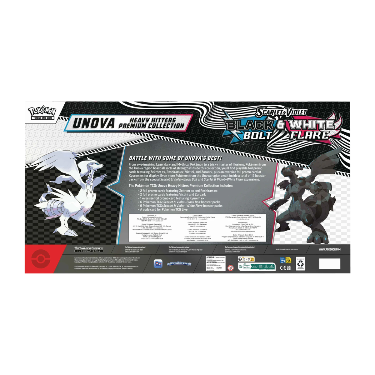 Pokémon Tcg Scarlet & Violet Unova Heavy Hitters Premium Collection Black Bolt & White Flare